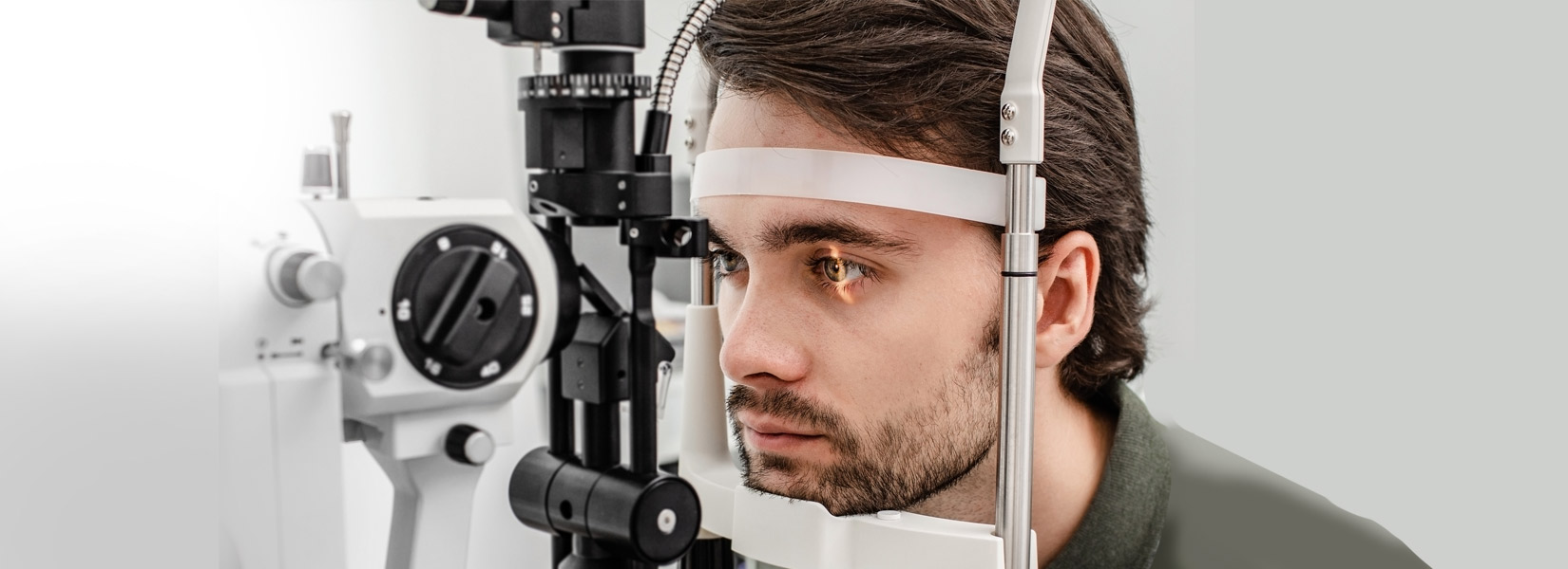 young man during eye exam in Bainbridge Island